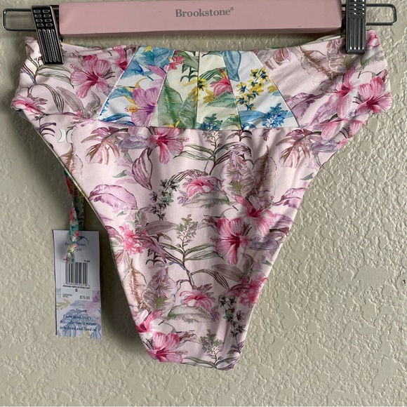 LoveShackFancy x Hurley Reversible Max Hawaiian Hibiscus Bikini Bottom Highwaist - Picture 8 of 8